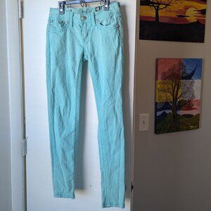 Miss Me Teal Ankle Skinny Denim Jeans Size 27